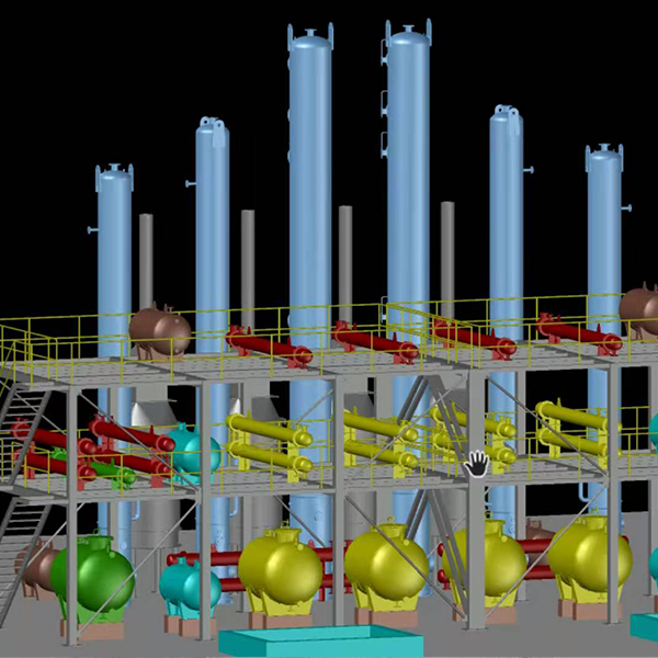 Waste mineral oil refining base oil with 150 tons